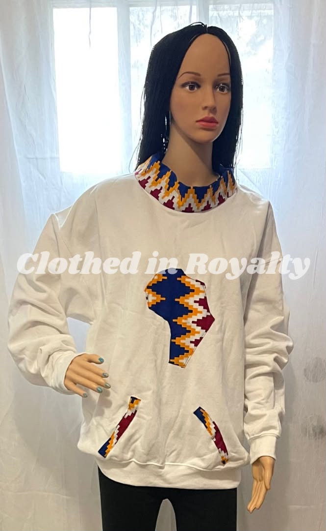 Hoodie with Kente collar