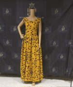 Yellow star print maxi dress-sizes-s,m,L,xL